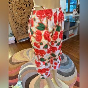 WIA new graphic cherry print cropped joggers size S